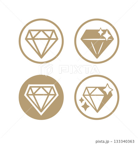 Royal diamond silhouette set icons set. Royal diamond silhouette set icons set. 133340363