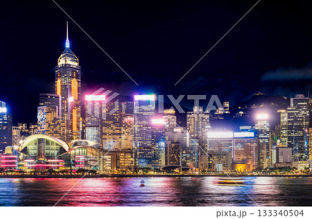 香港 夜のビクトリアハーバー 中環(セントラル)エリア 香港 夜のビクトリアハーバー 中環(セントラル)エリア 133340504