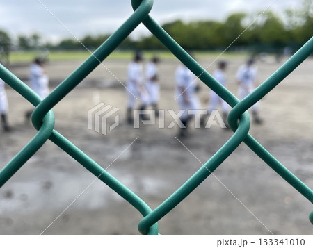 フェンス越しの野球少年たち 133341010