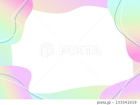 夢可愛い流体シェイプを散りばめたグラデーションの背景素材 133341019