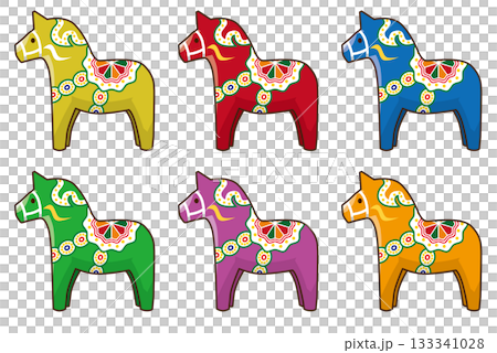 Darnall Horse (gold, red, blue, green, purple, orange) 133341028
