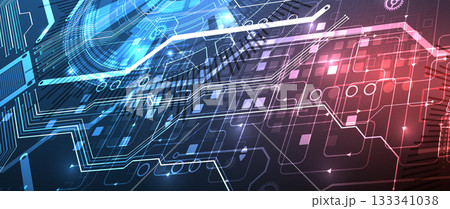 Abstract background on technological and scientific topics. CPU concept. Vector format. 133341038