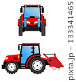 正面、横から見たトラクター（農業機械） 133341465