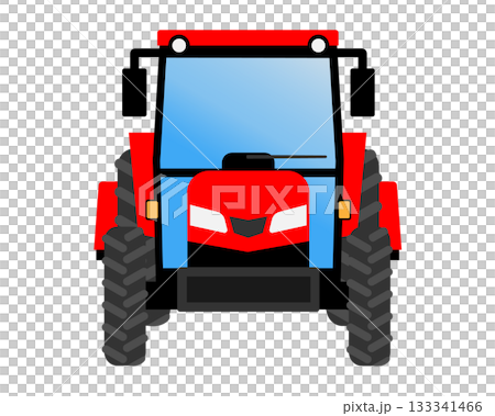 Front view of a tractor (agricultural machinery) Front view of a tractor (agricultural machinery) 133341466