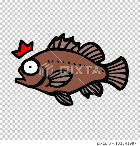 かわいい驚くメバルのイラスト 133341997