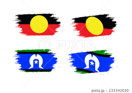 Grunge Brush Stroke Flags: Australian Aboriginal and Torres Strait Islander Flags. Grunge Brush Stroke Flags: Australian Aboriginal and Torres Strait Islander Flags. 133342030