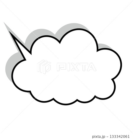 シンプルな吹き出しのイラスト もこもこ シンプルな吹き出しのイラスト もこもこ 133342061