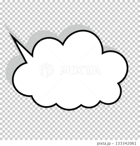 シンプルな吹き出しのイラスト もこもこ シンプルな吹き出しのイラスト もこもこ 133342061