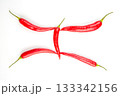 Red hot chili peppers on a white background. Vitamin vegetable food 133342156
