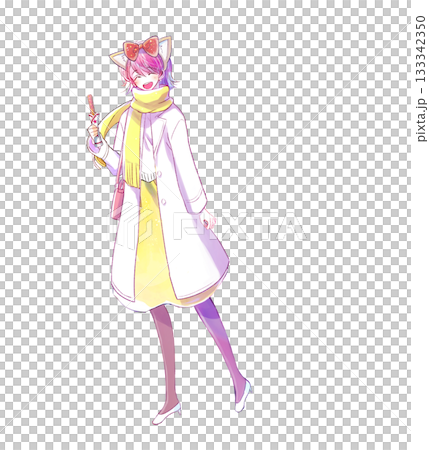 冬季，女人們在主題樂園玩耍、吃飯、散步。 133342350