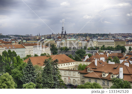 Panoramic view of Prague's rooftops, Czech Republic Panoramic view of Prague's rooftops, Czech Republic 133342520