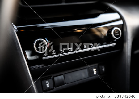 Netherlands - November 2025 : Toyota Yaris Cross interior. Hybrid subcompact crossover SUV produced Toyota. interior design new Toyota Yaris Cross model design inside the cabin. 133342640