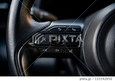 Netherlands - November 2025 : Toyota Yaris Cross interior. Hybrid subcompact crossover SUV produced Toyota. interior design new Toyota Yaris Cross model design inside the cabin. 133342650