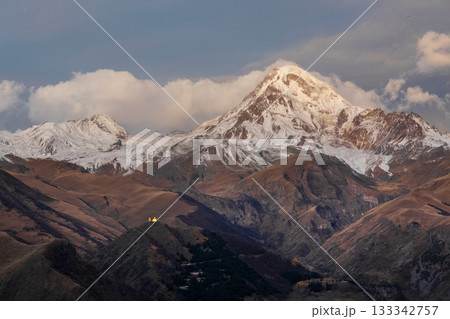 Twilight on Mount Kazbek. 133342757