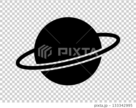 土星圖示單色 133342995