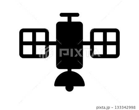 人工衛星のアイコン　モノトーン 133342998