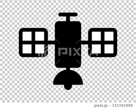 人工衛星のアイコン　モノトーン 133342998