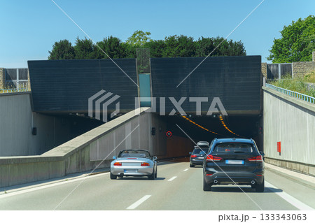 traffic jam with row of cars 133343063