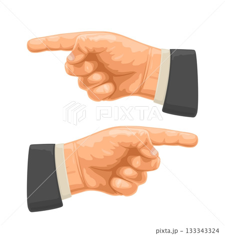 Pointing finger. Hand sign for web, poster, info graphic Pointing finger. Hand sign for web, poster, info graphic 133343324