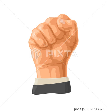 Hand with a clenched fist. Vector color icon 133343329