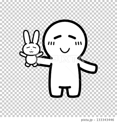 ぬい活をする人物のイラスト ぬい活をする人物のイラスト 133343446