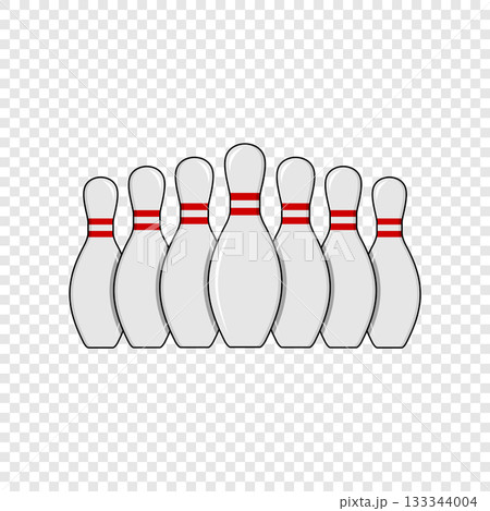 Bowling pin simple icon. Logo template. Bowling club or tournaments 133344004