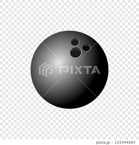 Realistic black bowling ball vector illustration isolated on white background. Bowling club or tournaments logo element Realistic black bowling ball vector illustration isolated on white background. Bowling club or tournaments logo element 133344005