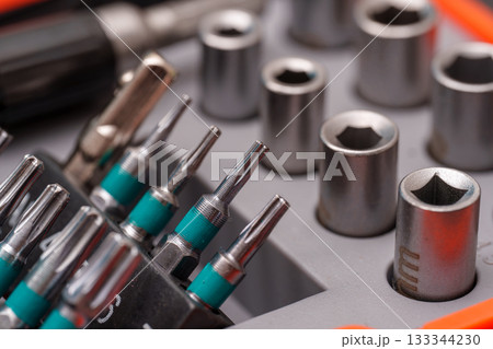set of different tools on the background of 133344230