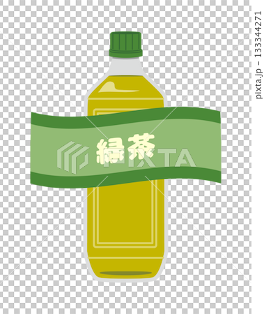 ペットボトルの緑茶のイラスト 133344271