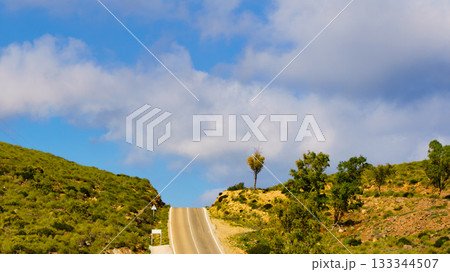 Road through Park Cabo de Gata, Spain 133344507