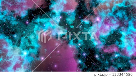 3d rendering. Space wallpaper and background. Universe with stars, constellations, galaxies, nebulae and gas and dust clouds 133344580