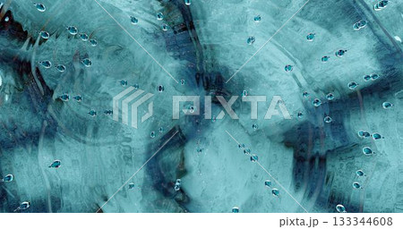 3d rendering. Surface of blue water with a stone bottom and ripples on the surface from raindrops. 3d rendering. Surface of blue water with a stone bottom and ripples on the surface from raindrops. 133344608