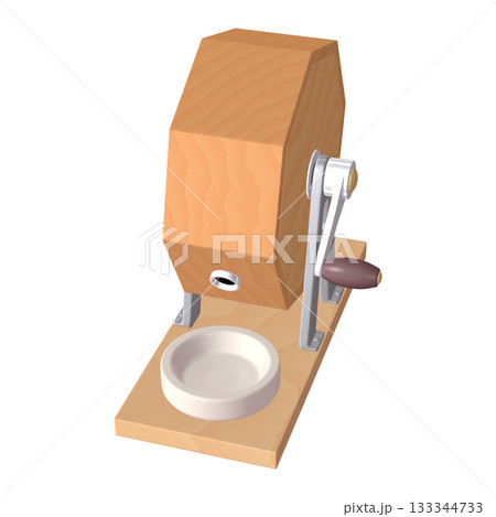 催事・イベントのイラスト素材　ガラポン抽選器（1_1）　黄 133344733