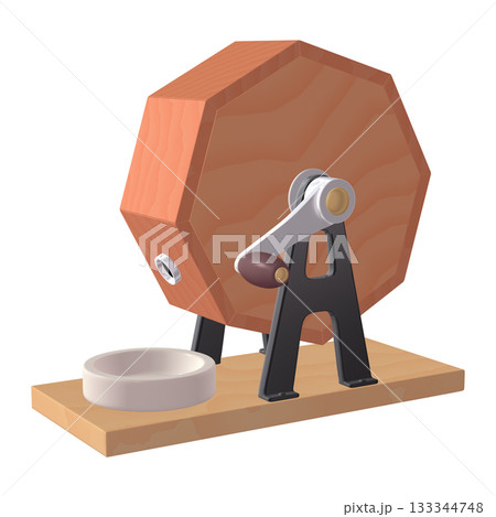 催事・イベントのイラスト素材　ガラポン抽選器（1_5）　赤 133344748