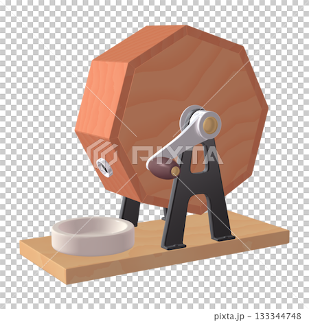 催事・イベントのイラスト素材　ガラポン抽選器（1_5）　赤 133344748