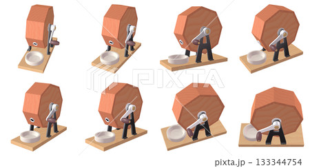 催事・イベントのイラスト素材 ガラポン抽選器(1) 赤 カット八点セット 催事・イベントのイラスト素材 ガラポン抽選器(1) 赤 カット八点セット 133344754