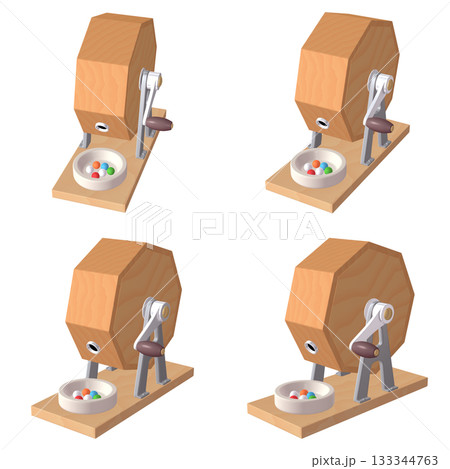 催事・イベントのイラスト素材 ガラポン抽選器(1) 黄 抽選玉付 カット四点セット(1) 催事・イベントのイラスト素材 ガラポン抽選器(1) 黄 抽選玉付 カット四点セット(1) 133344763