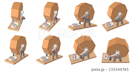 催事・イベントのイラスト素材 ガラポン抽選器(1) 黄 抽選玉付 カット八点セット 催事・イベントのイラスト素材 ガラポン抽選器(1) 黄 抽選玉付 カット八点セット 133344765