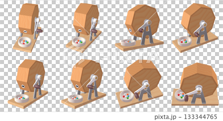 催事・イベントのイラスト素材 ガラポン抽選器(1) 黄 抽選玉付 カット八点セット 催事・イベントのイラスト素材 ガラポン抽選器(1) 黄 抽選玉付 カット八点セット 133344765