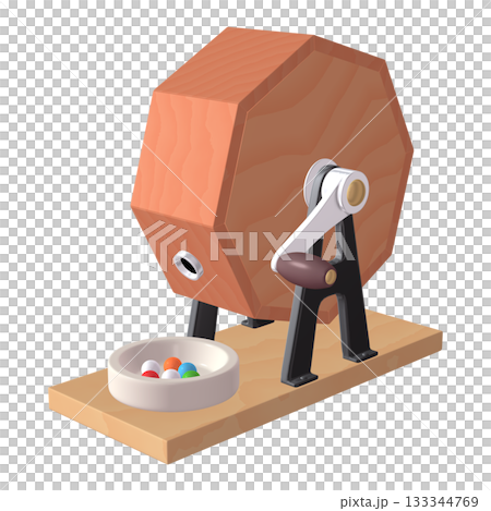 活動及特殊場合插畫素材：紅色Garapon彩券機（1_4）及彩券球 133344769