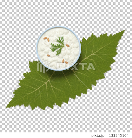 Stuffed Grape Leaves (Dolma) - Grape leaves stuffed with a mixture of rice, pine nuts, and herbs, often served 133345104