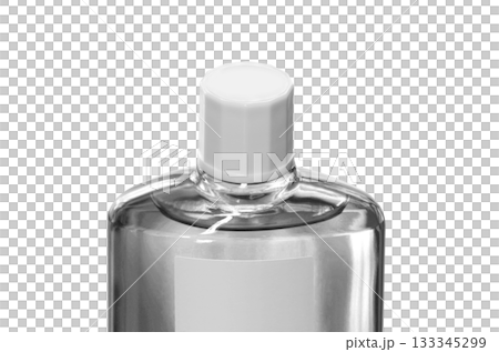 [Cutout transparent background material] A transparent bottle of hair growth product with a screw cap 133345299