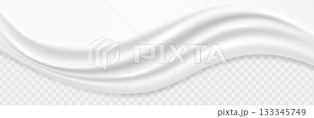 Liquid vector dripping ice cream texture. Glossy sugary flow drip, melting creamy surface. 133345749