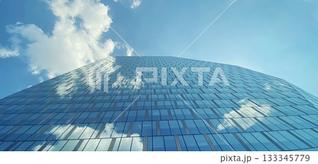 Office building. Glass skyscrapers in business center. Architecture, commercial real estate Office building. Glass skyscrapers in business center. Architecture, commercial real estate 133345779