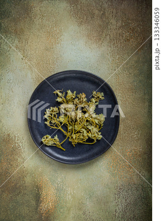 Jonjoli, Colchian klekachka, Georgian appetizer, pickled jonjoli, no people 133346059