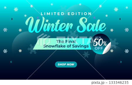 Limited Edition Winter Sale Banner with Icy Blue Gradient Design Limited Edition Winter Sale Banner with Icy Blue Gradient Design 133346235