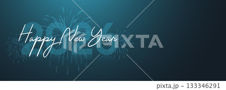 Elegant Script 2026 New Year Greeting Banner on Blue Gradient Background Elegant Script 2026 New Year Greeting Banner on Blue Gradient Background 133346291