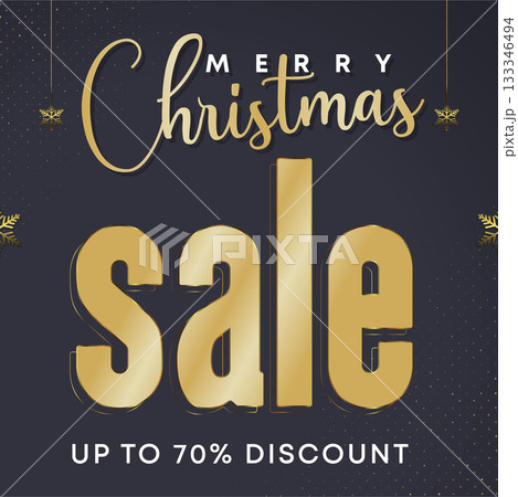 Christmas discount promo offers sale holiday seasonal banner. Modern Xmas banner design. Winter holidays social media poster. Merry Christmas and Happy New Year shopping promotion post 133346494