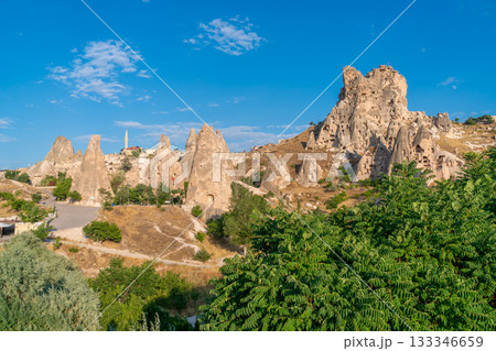 Volcanic rock formations landscape in Cappadocia, place of residence of ancient Christians 133346659