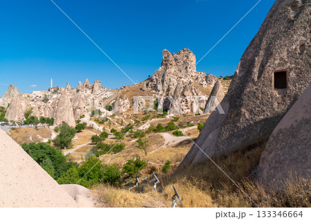 Volcanic rock formations landscape in Cappadocia, place of residence of ancient Christians 133346664